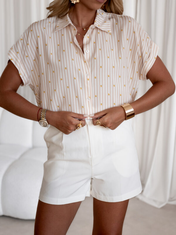 print paski beż cytrynki