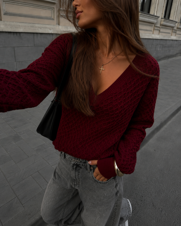 sweter Honey - bordo