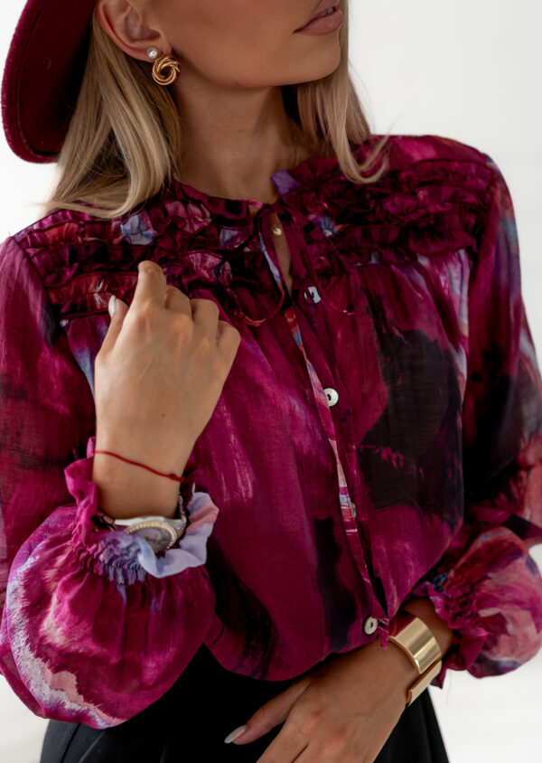 bluzka Celine - print bordo