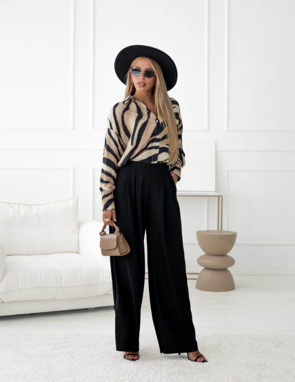koszula Roomy - print zebra beż czerń