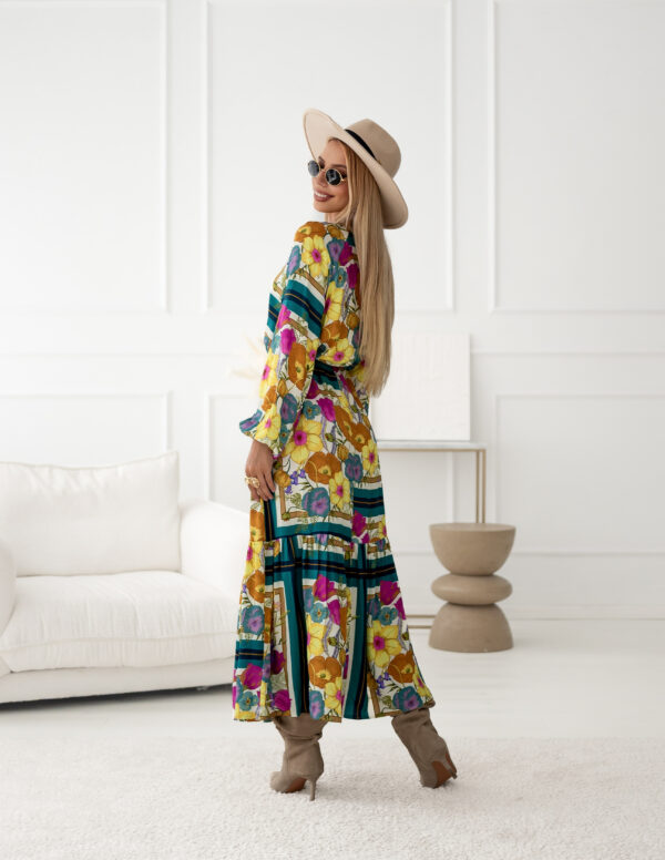 sukienka Sanita - print morski camel ecru