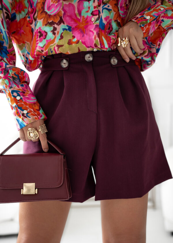 szorty Buttons- bordo