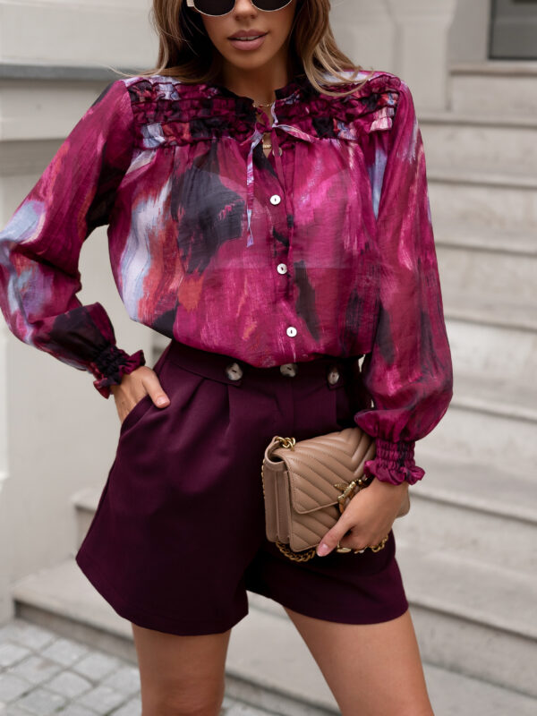 bluzka Celine - print bordo
