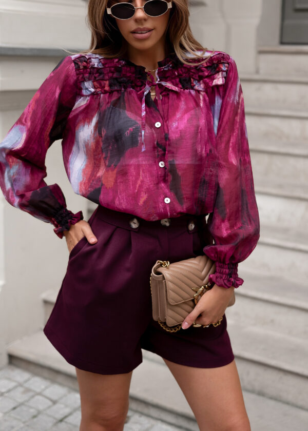 bluzka Celine - print bordo