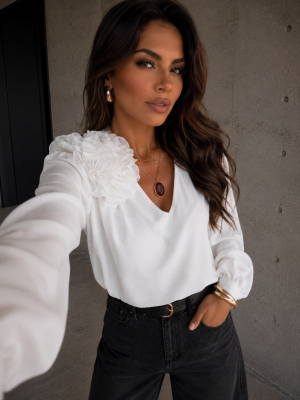 Bluzka Rose - ecru