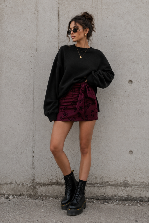 spódnico - szorty Nina - haft bordo