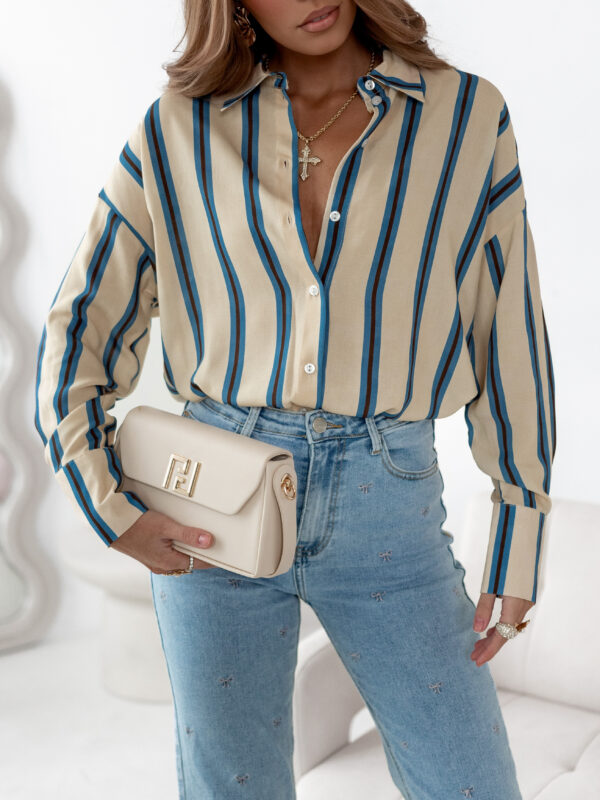 print paski wanilia niebieski