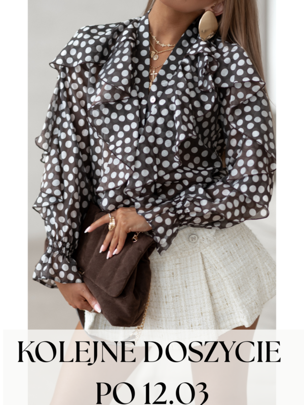 bluzka Valerie - print grochy czekolada ecru - realizacja po 12.03.2026