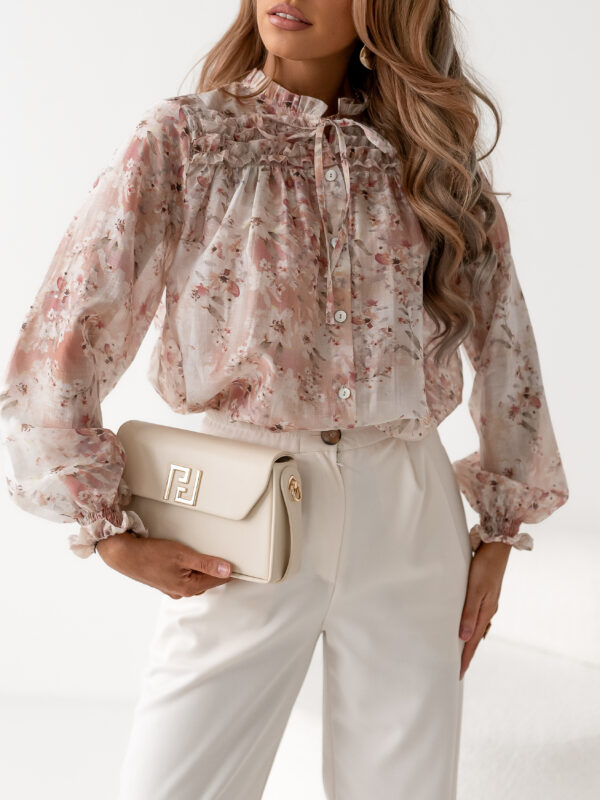 print kwiat puder łosoś