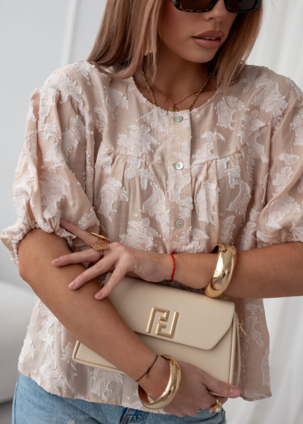 bluzka Flori - haft beż ecru