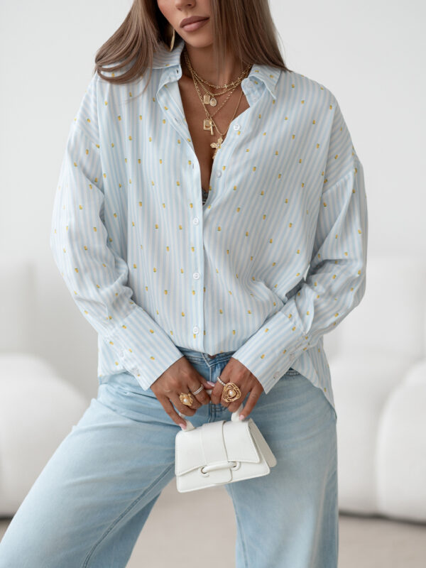 print cytrynki błękit ecru