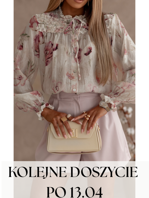 bluzka Celine - print róże jasny beż róż - realizacja po 13.04.2026