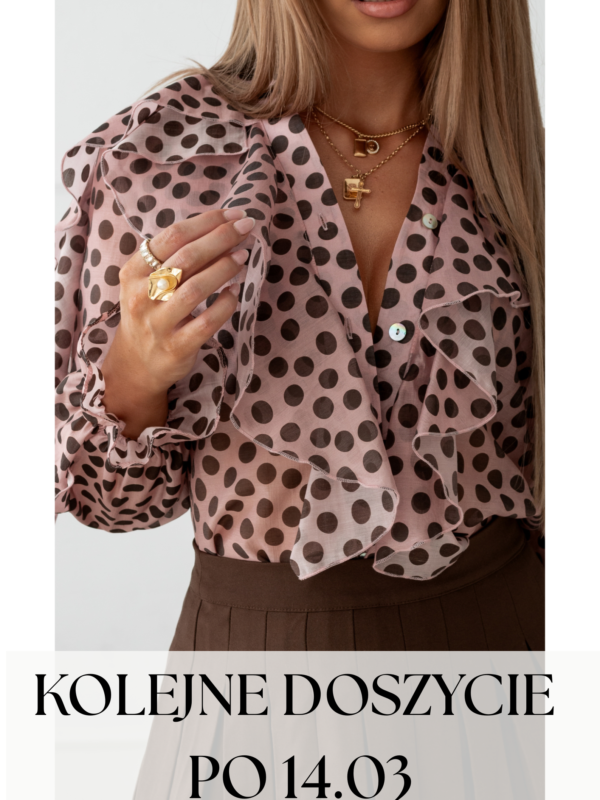 bluzka Valerie - print grochy puder czekolada - realizacja po 14.03.2026
