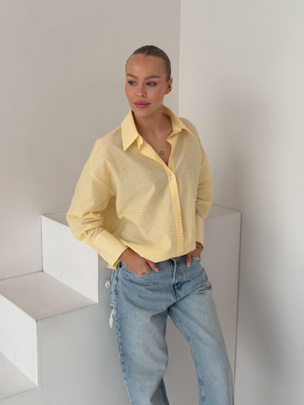 koszula Roomy -  prążek banan