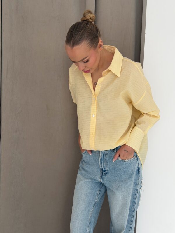 koszula Roomy -  prążek banan