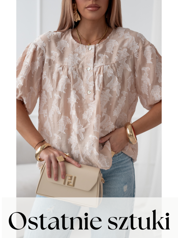 bluzka Flori - haft beż ecru