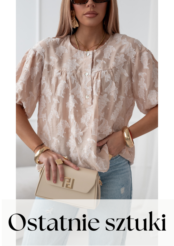 bluzka Flori - haft beż ecru