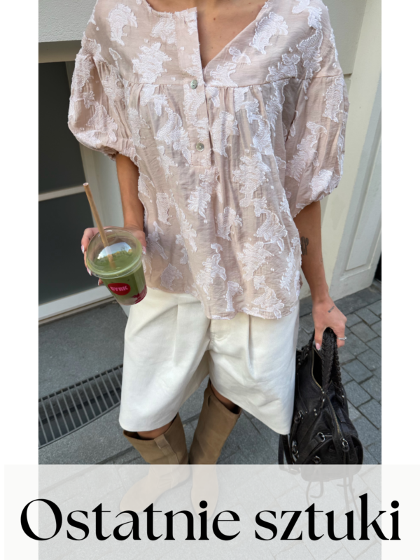 bluzka Flori - haft beż ecru