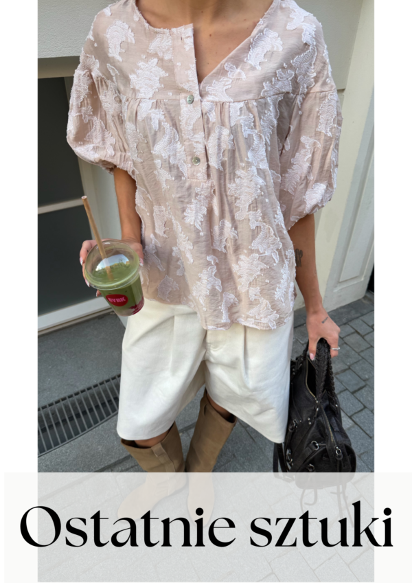 bluzka Flori - haft beż ecru