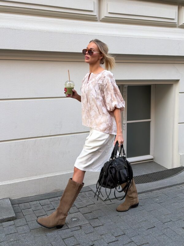 bluzka Flori - haft beż ecru