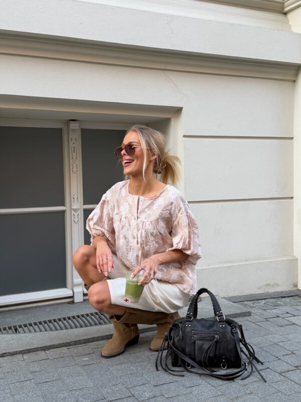 bluzka Flori - haft beż ecru