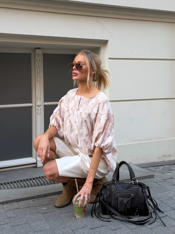 bluzka Flori - haft beż ecru