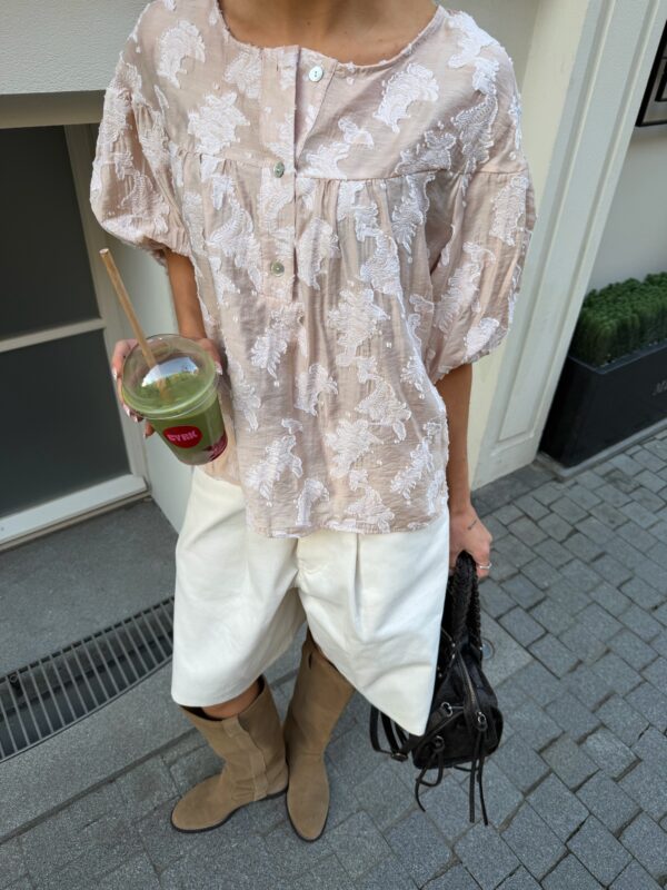 bluzka Flori - haft beż ecru