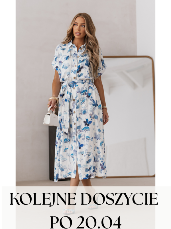 print maki ecru błękit