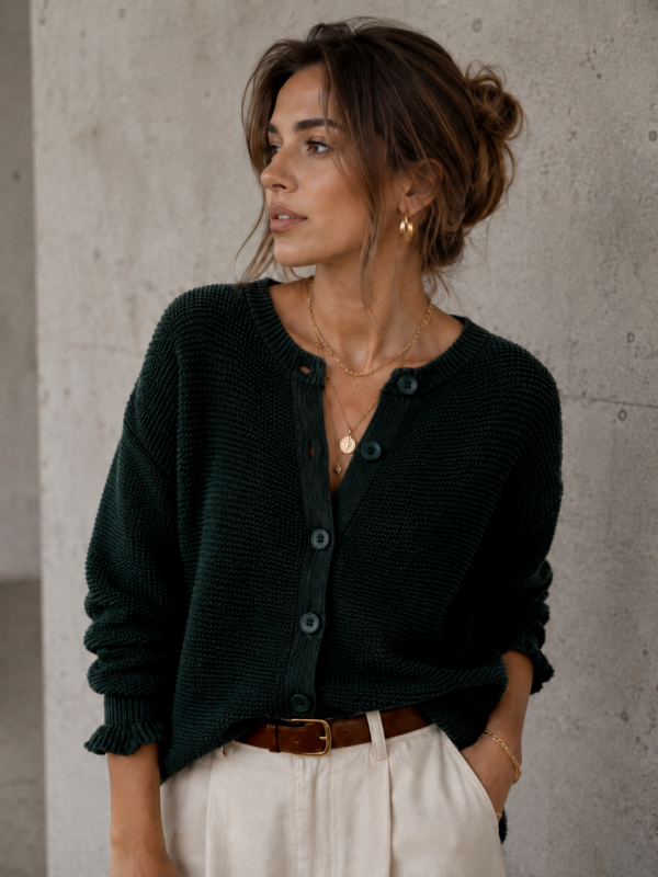 sweter Gini - butelkowa zieleń