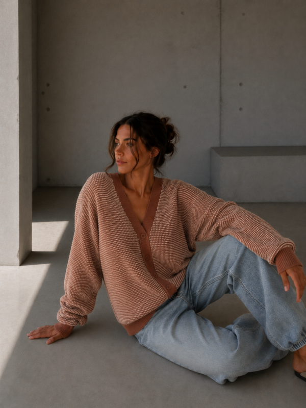 sweter Duet - camel ecru