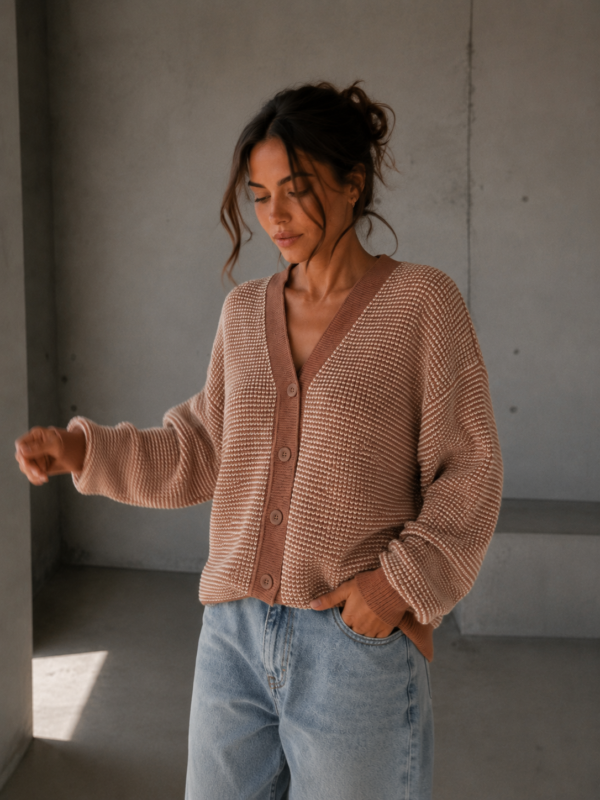 sweter Duet - camel ecru