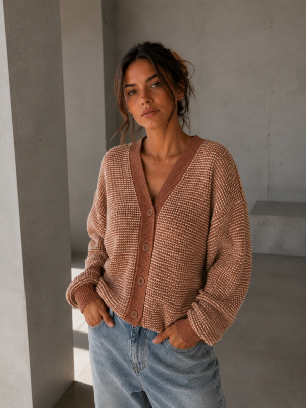 sweter Duet - camel ecru