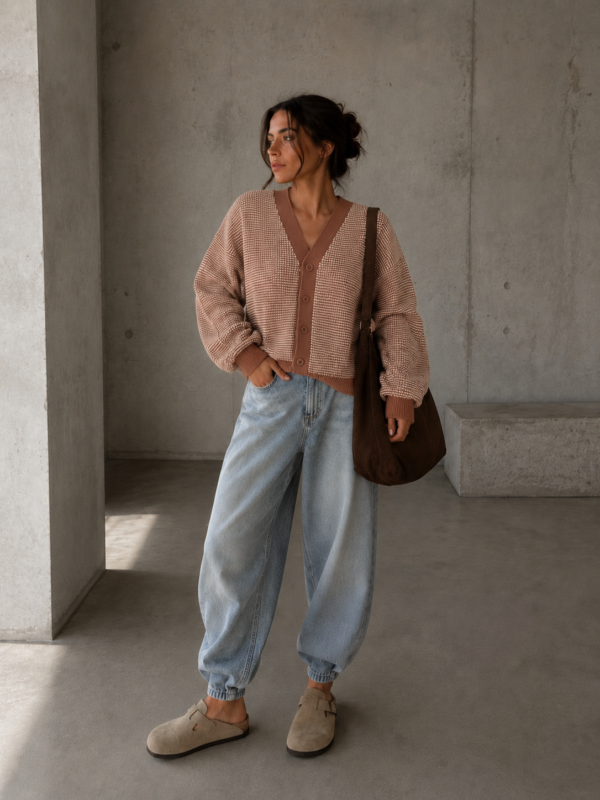 sweter Duet - camel ecru