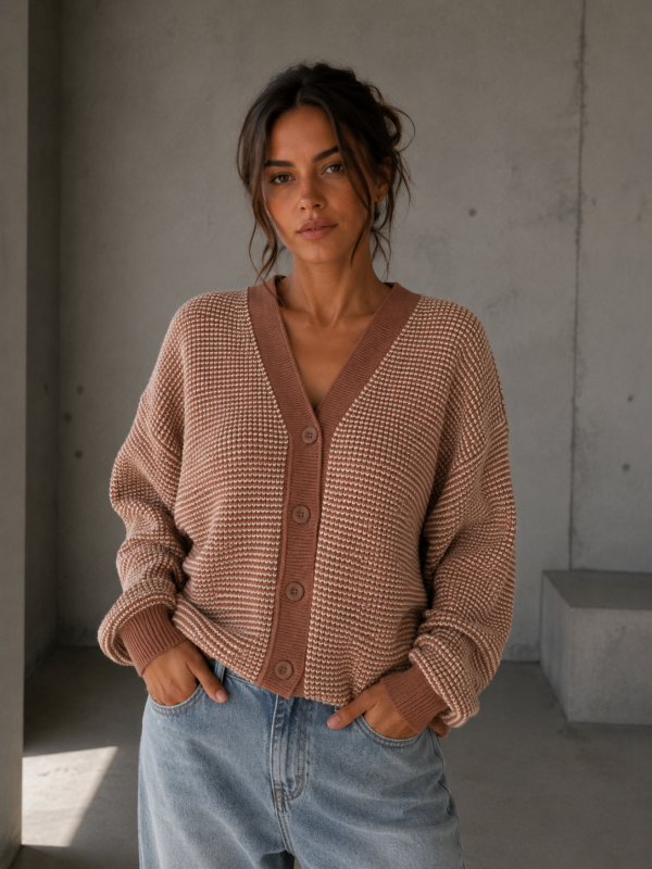 sweter Duet - camel ecru