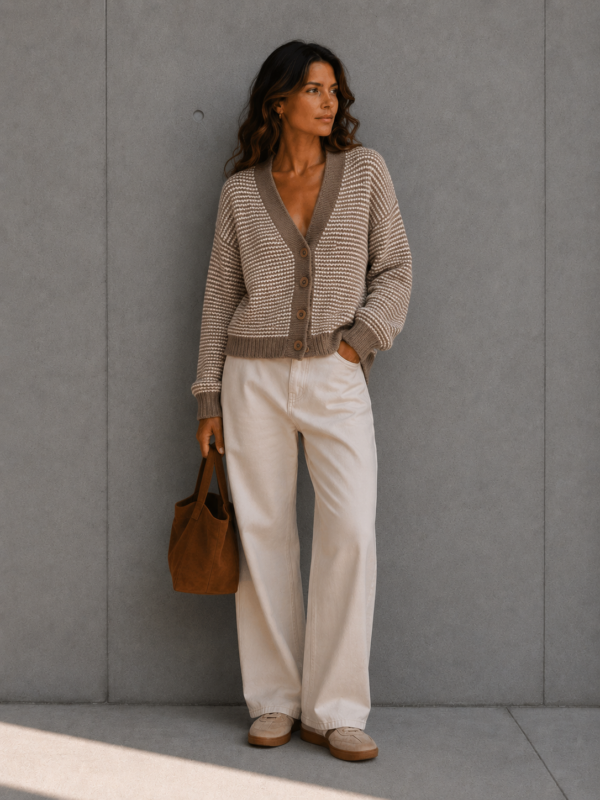 sweter Duet - mokka ecru