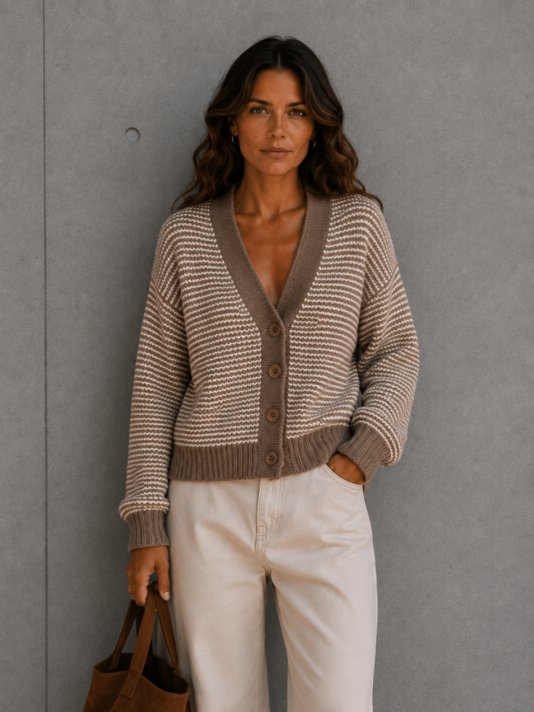 sweter Duet - mokka ecru