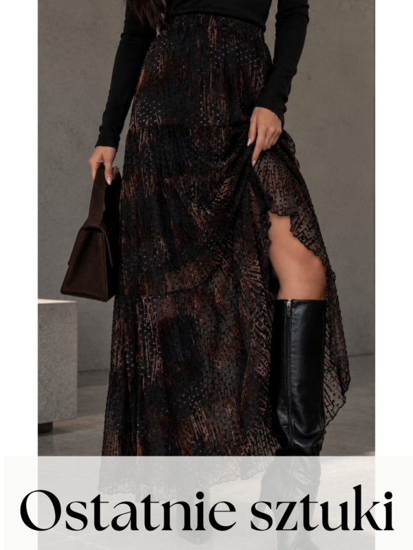 spódnica Boho - wzór czerń brąz