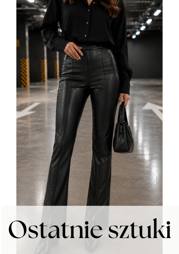 leginsy Leather - czerń