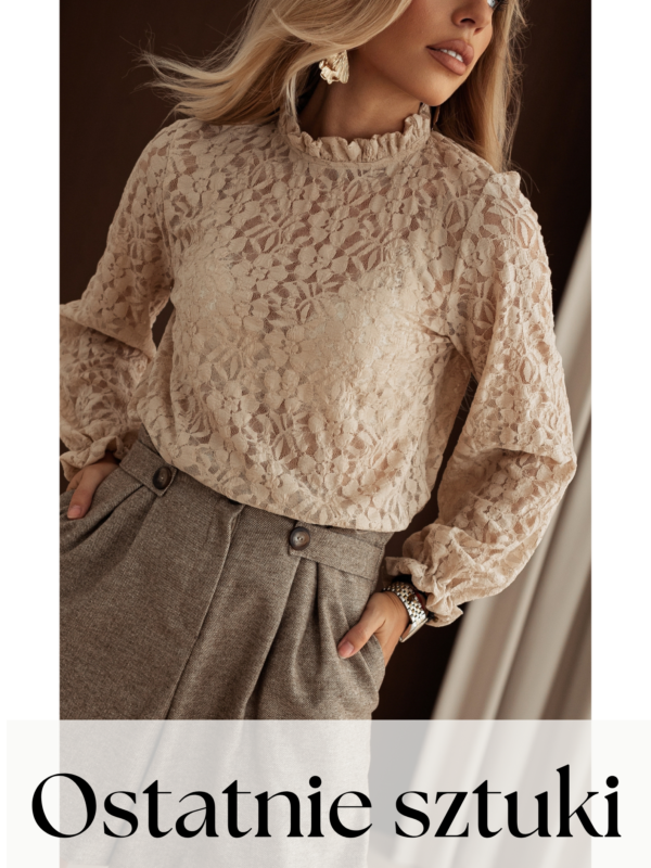 bluzka Femme - wzór kwiaty 2 jasny beż