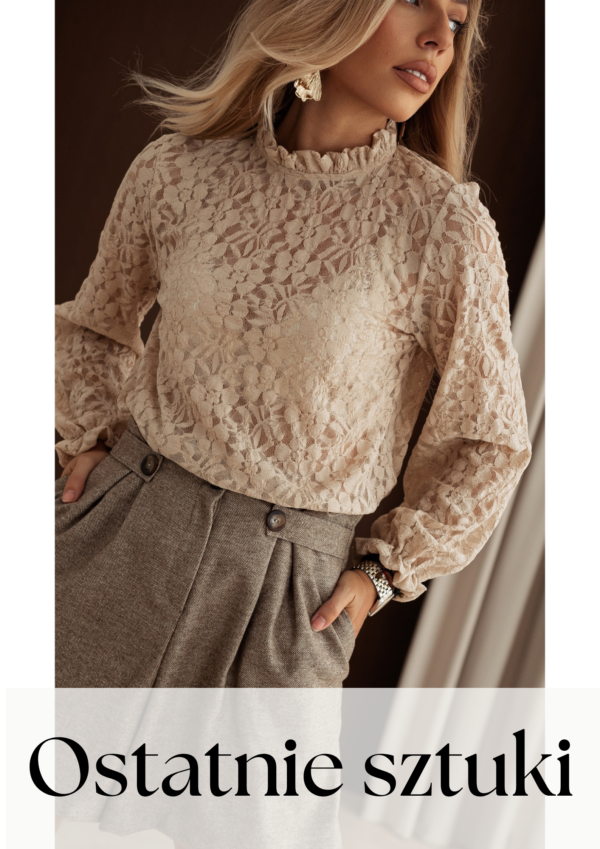 bluzka Femme - wzór kwiaty 2 jasny beż