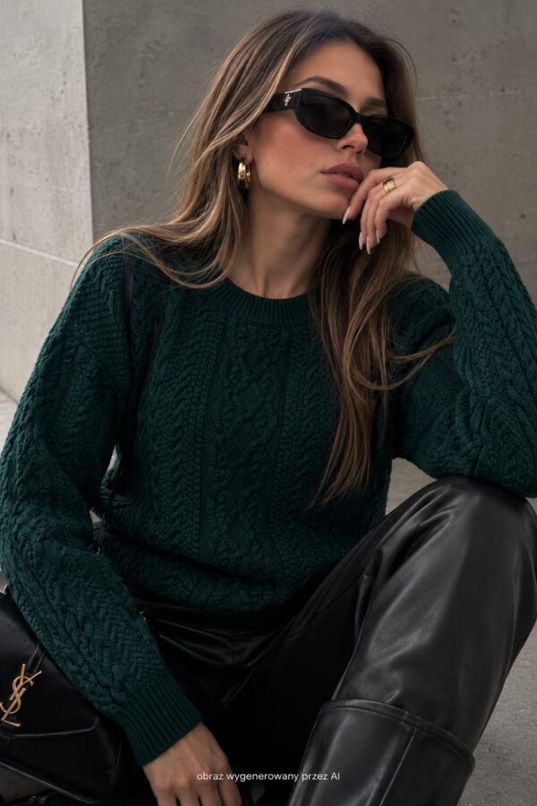 sweter Molly - butelkowa zieleń
