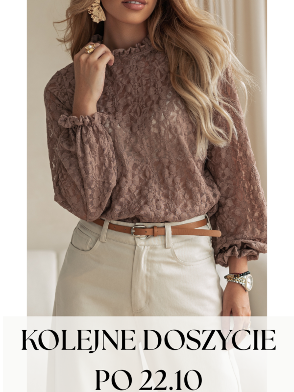 bluzka Femme - wzór kwiaty 2 mokka - realizacja kolejnych zamówień po 22.10.2026 r.